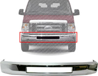 AUTOS PARTS PLUS Front Bumper Face Bar Chrome Steel Direct Replacement Compatible With 2008-2019 For E-Series FO1002410 8C2Z17757B