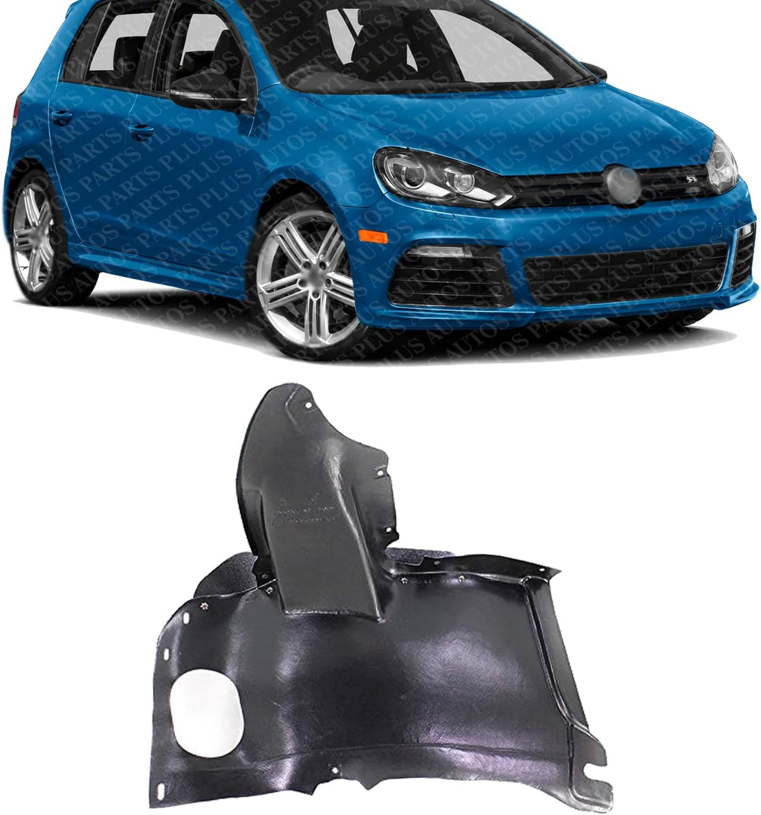 Front Front Liner Right Passenger Side Direct Replacement Compatible With 2010-2014 Volkswagen GTI/Golf VW1249118 5K0805912E