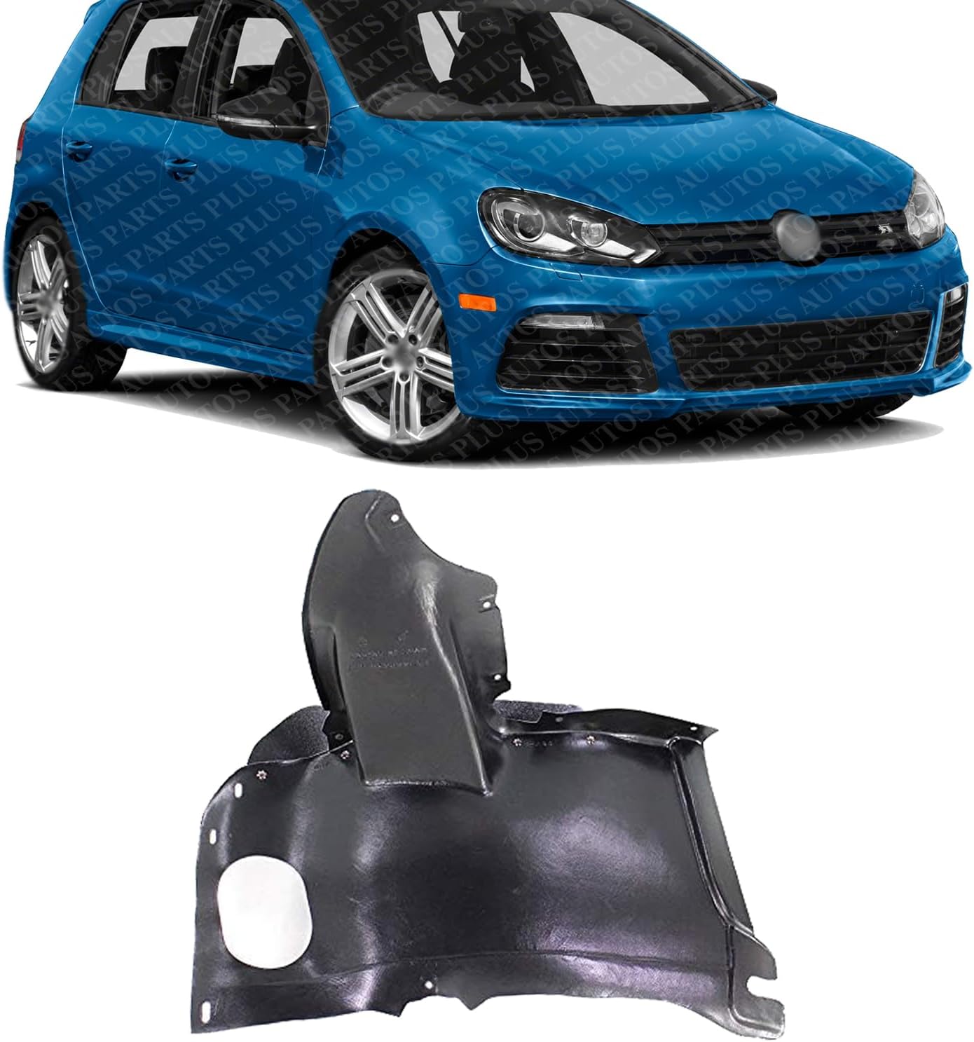 Front Front Liner Right Passenger Side Direct Replacement Compatible With 2010-2014 Volkswagen GTI/Golf VW1249118 5K0805912E