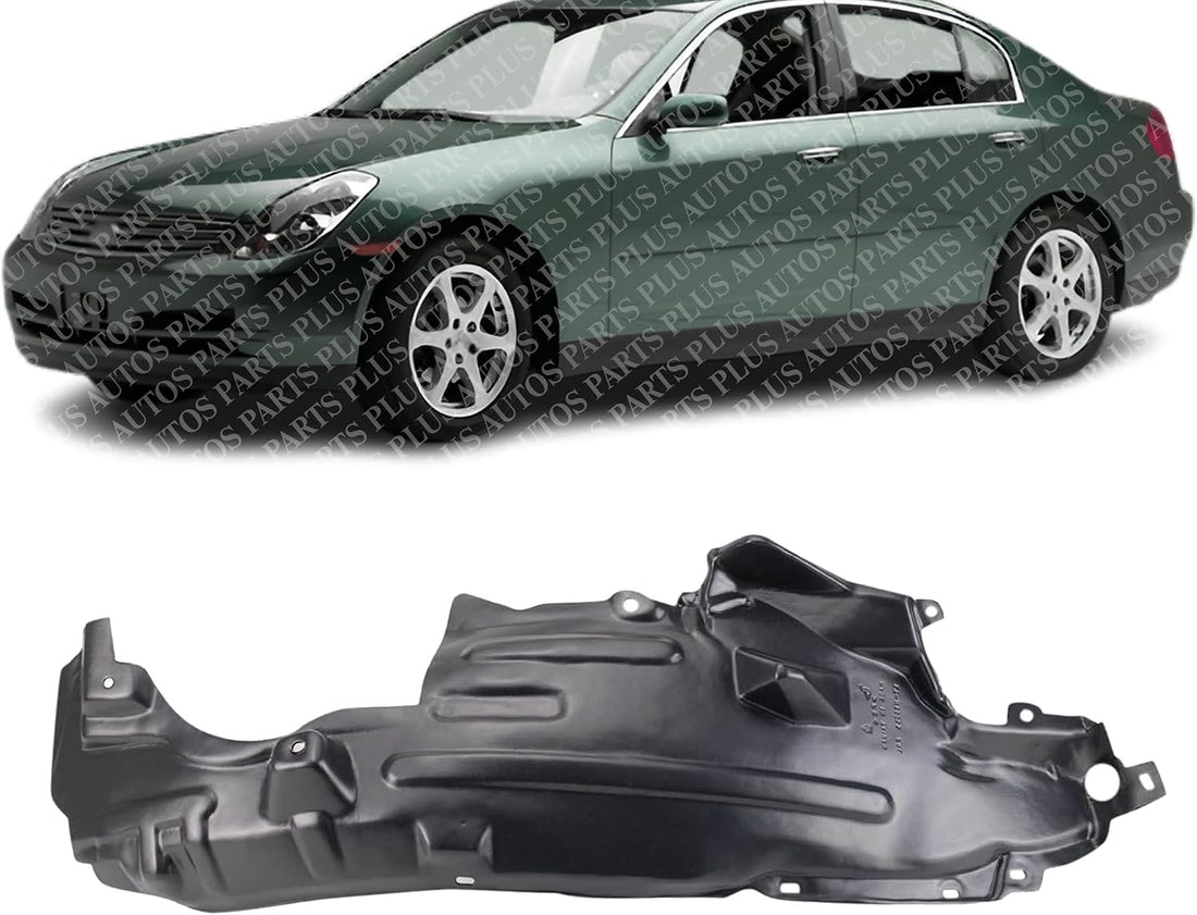Front Fender Liner Rear Section Left Driver Side Direct Replacement Compatible With 2003-2004 Infiniti G35 IN1248103 63843AL500