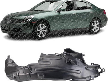 Front Fender Liner Rear Section Left Driver Side Direct Replacement Compatible With 2003-2004 Infiniti G35 IN1248103 63843AL500
