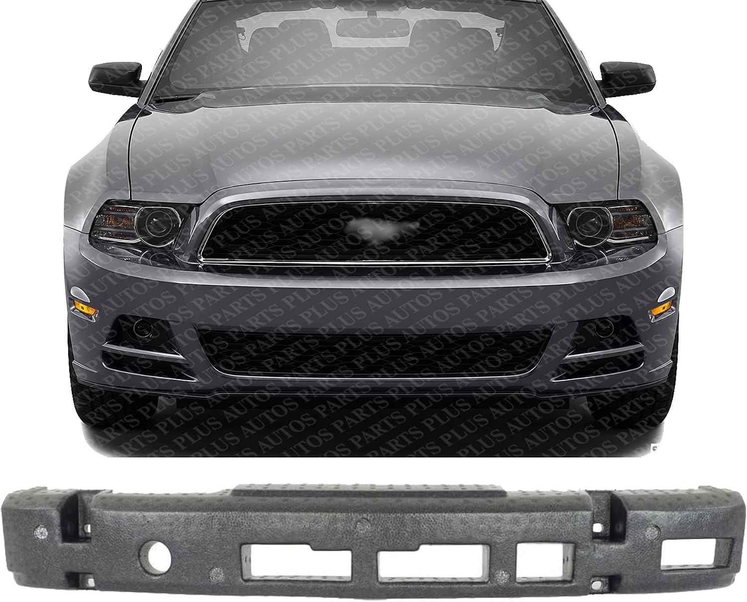 Front Bumper Energy Absorber Plastic Direct Replacement Compatible With 2013-2014 Ford Mustang FO1070188 DR3Z17C882A