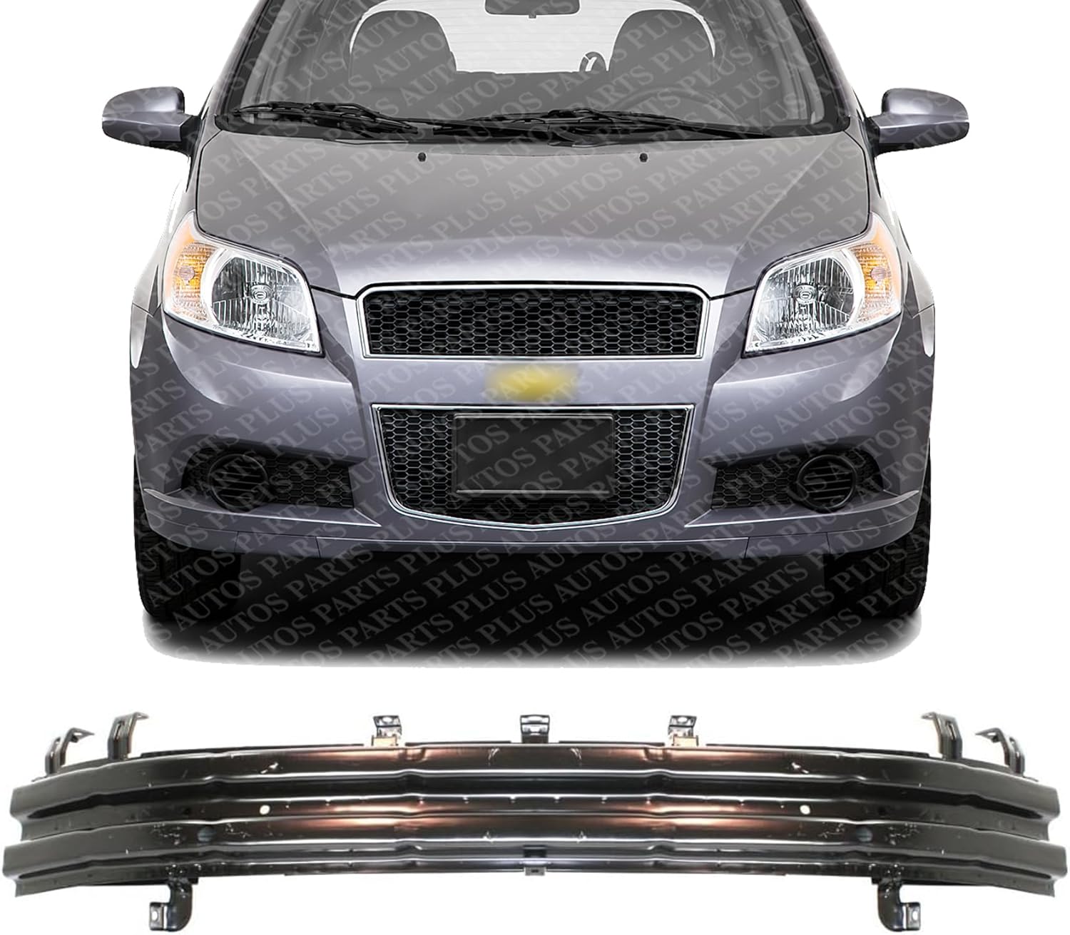 Front Bumper Reinforcement Steel Direct Replacement Compatible With 2007-2011 Chevrolet Aveo GM1006649 96648627