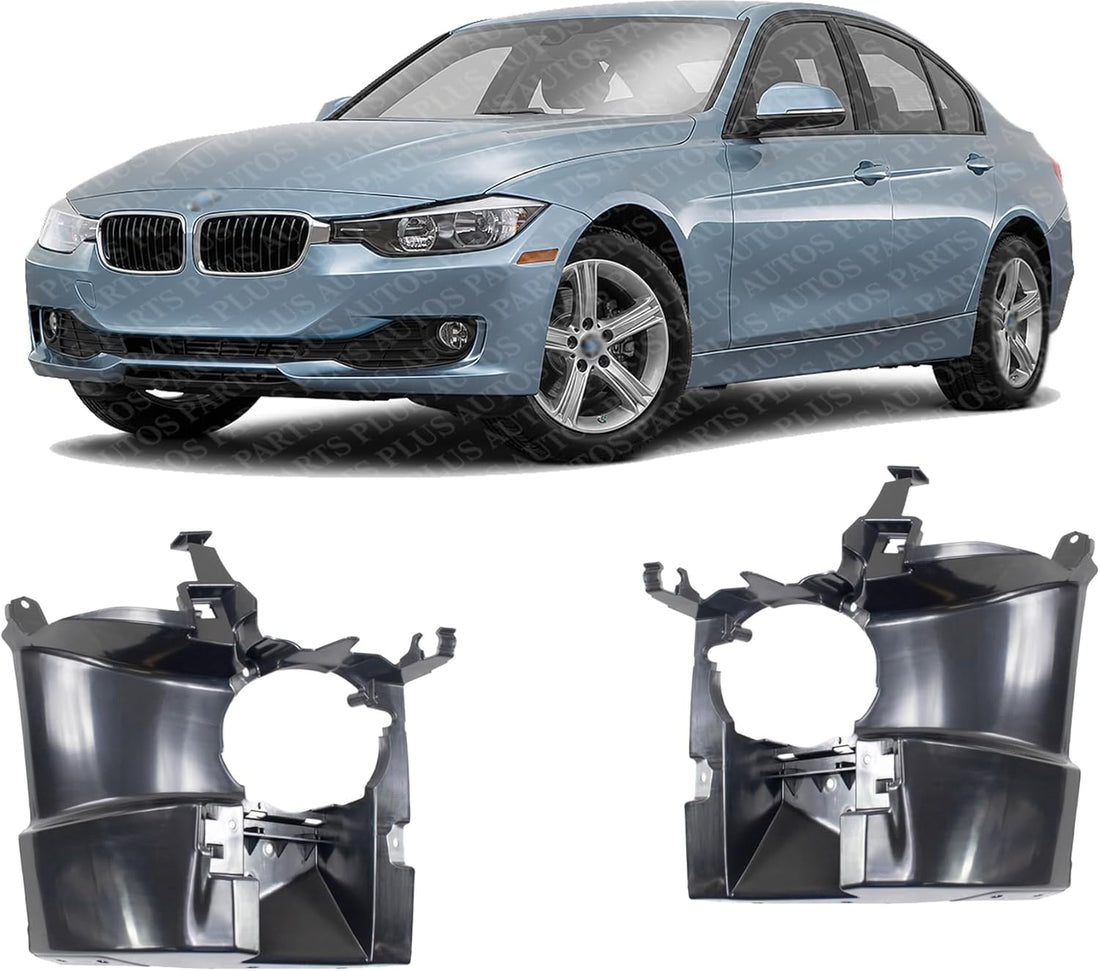 Set Of 2 Front Fog Light Bracket Textured Right Passenger & Left Driver Side Direct Replacement Compatible With 2013-2015 BMW 3-Series BM1043108 BM1042108 51118054164 51118054163