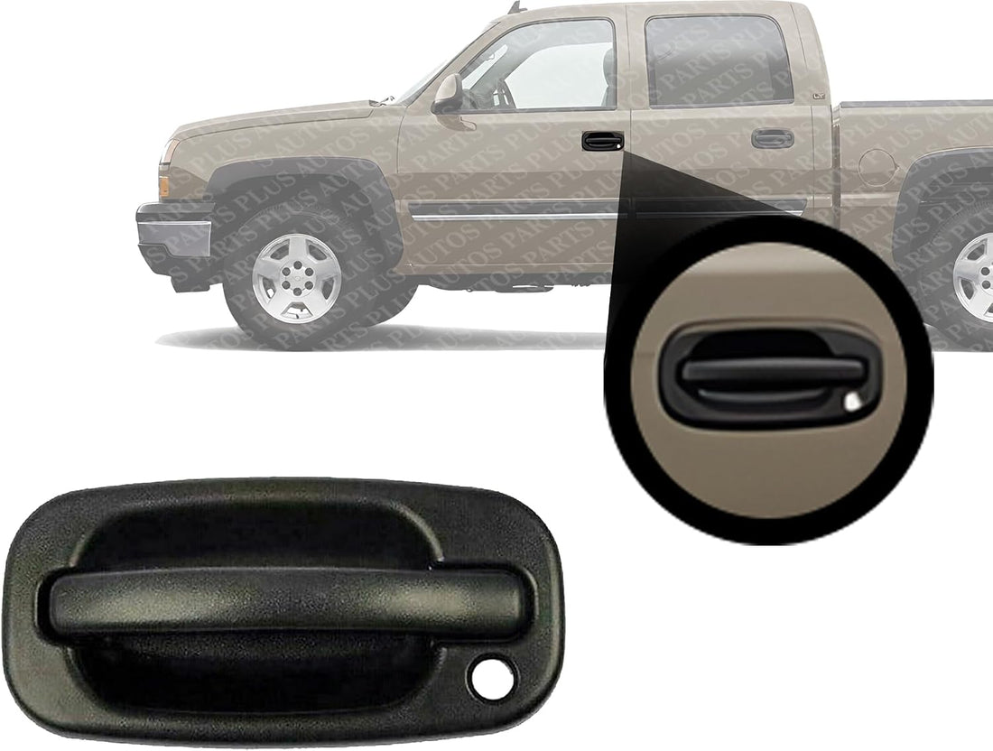 Front Exterior Door Handle Textured with Key Hole Left Driver Side Direct Replacement Compatible with 1999-2006 Chevrolet Silverado/GMC Sierra GM1310129 19356468 15034985