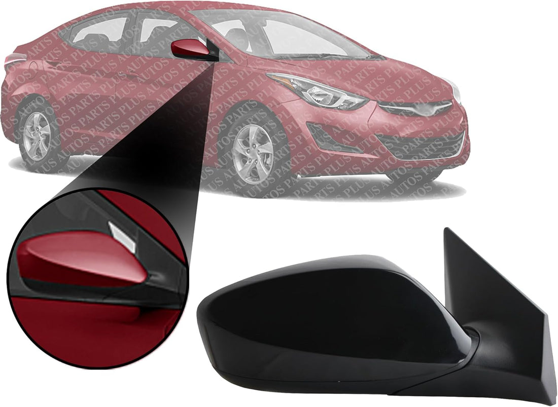 Front Power Mirrors Manual Folding Primed Right Passenger Side Direct Replacement Compatible With 2016 Hyundai Elantra HY1321220 876203Y550 876203X720