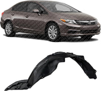 Front Fender Liner Right Passenger Side Direct Replacement Compatible With 2012-2015 Honda Civic HO1249142 HO1249166 HO1249167 74101TS8A00 74101TS8A10 74101T