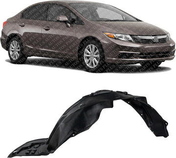 Front Fender Liner Right Passenger Side Direct Replacement Compatible With 2012-2015 Honda Civic HO1249142 HO1249166 HO1249167 74101TS8A00 74101TS8A10 74101T