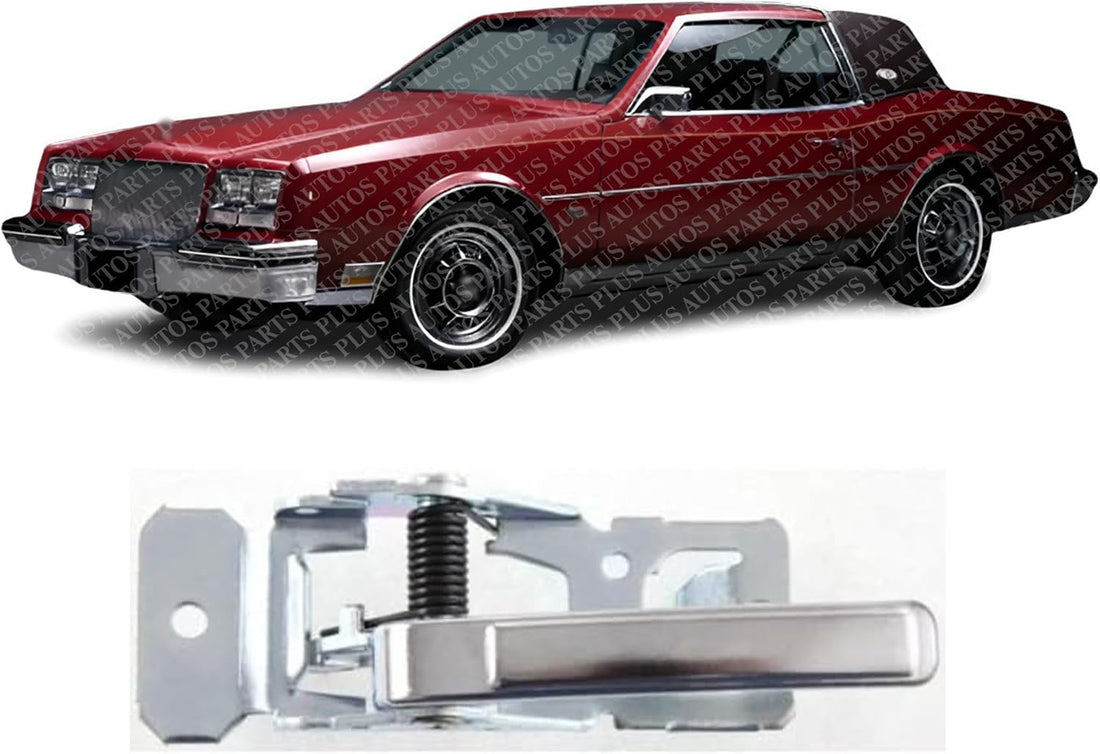 Front Or Rear Interior Door Handle with Chrome Lever Left Driver Side Direct Replacement Compatible with 1982-1996 Oldsmobile Cutlass Ciera GM1352110 20441649 20610477