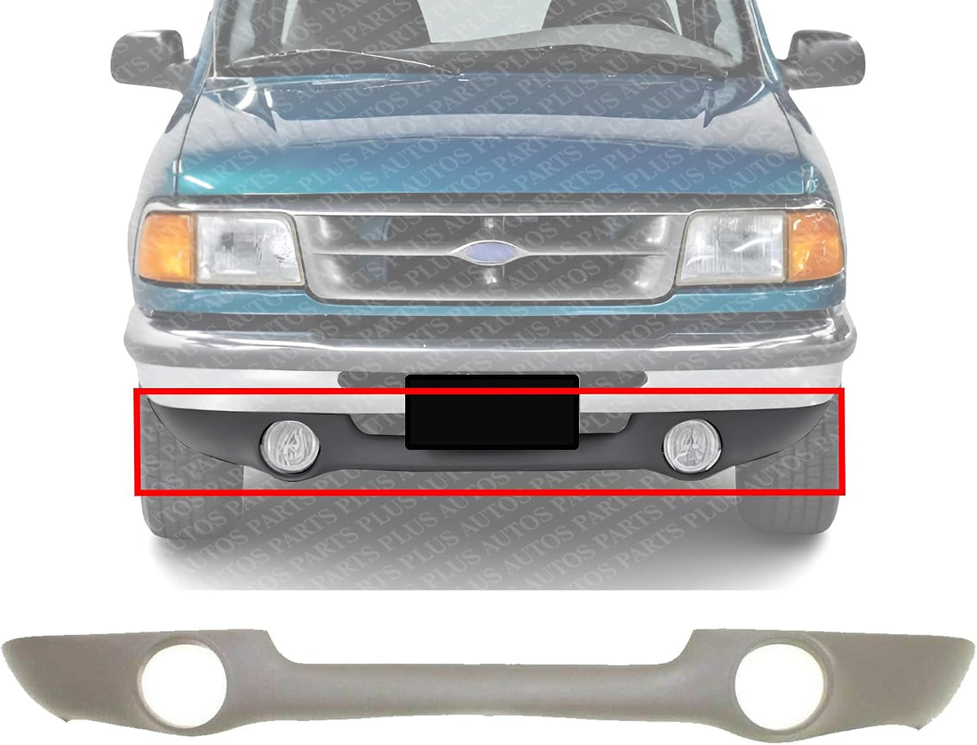 Front Bumper Lower Valance Panel Primed Plastic Direct Replacement Compatible With 1993-1997 Ford Ranger FO1095150 F37Z17626A