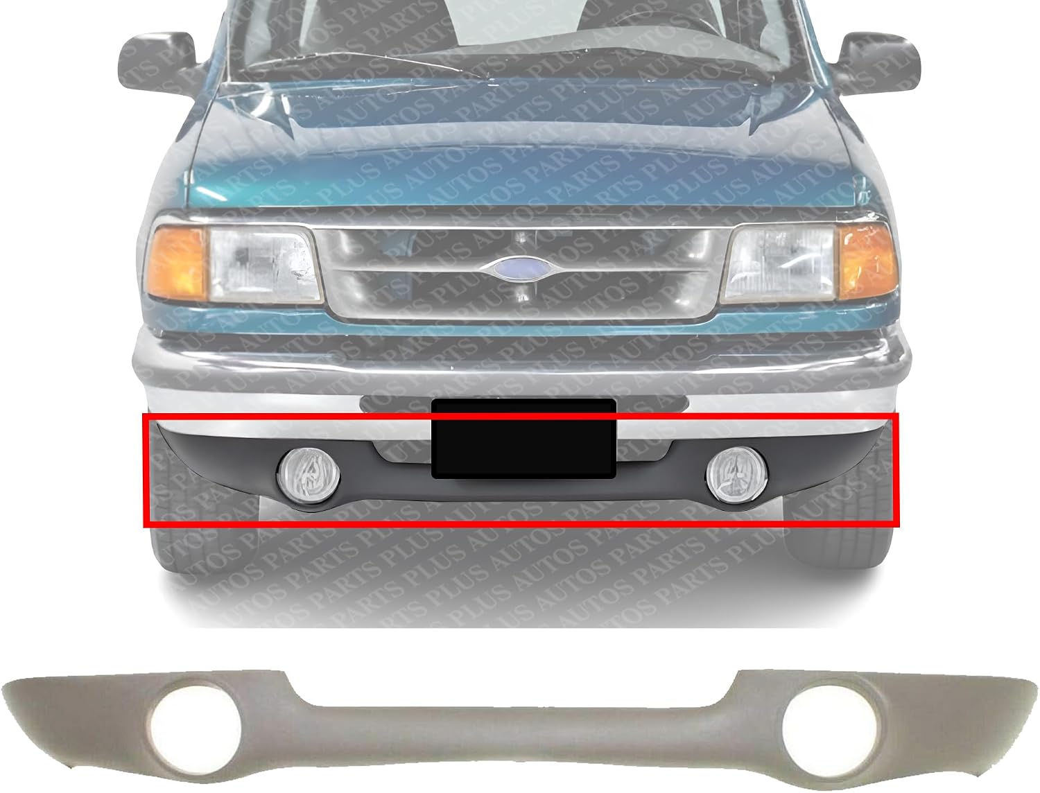 Front Bumper Lower Valance Panel Primed Plastic Direct Replacement Compatible With 1993-1997 Ford Ranger FO1095150 F37Z17626A