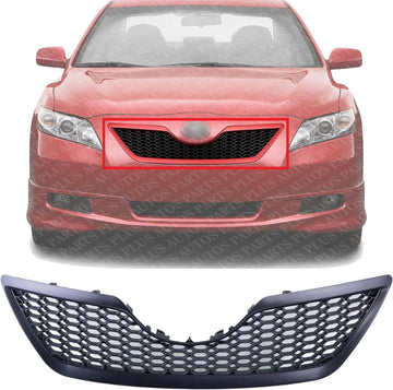 Front Grill Assembly Primed Shell And Insert Plastic Direct Replacement Compatible With 2007-2009 Toyota Camry TO1200291 5310106180C0