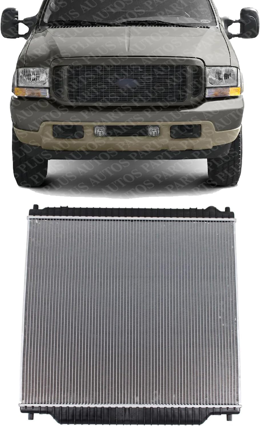 Front Radiator Aluminum Core Direct Replacement Compatible With 1999-2004 Ford F- Series / 2000-2005 Ford Excursion FO3010140 4C3Z8005EB