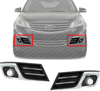 Set Of 2 Front Fog Light Moldings Textured Plastic With Chrome Trim Left Driver & Right Passenger Side Direct Replacement Compatible With 2013-2017 Chevrolet Traverse