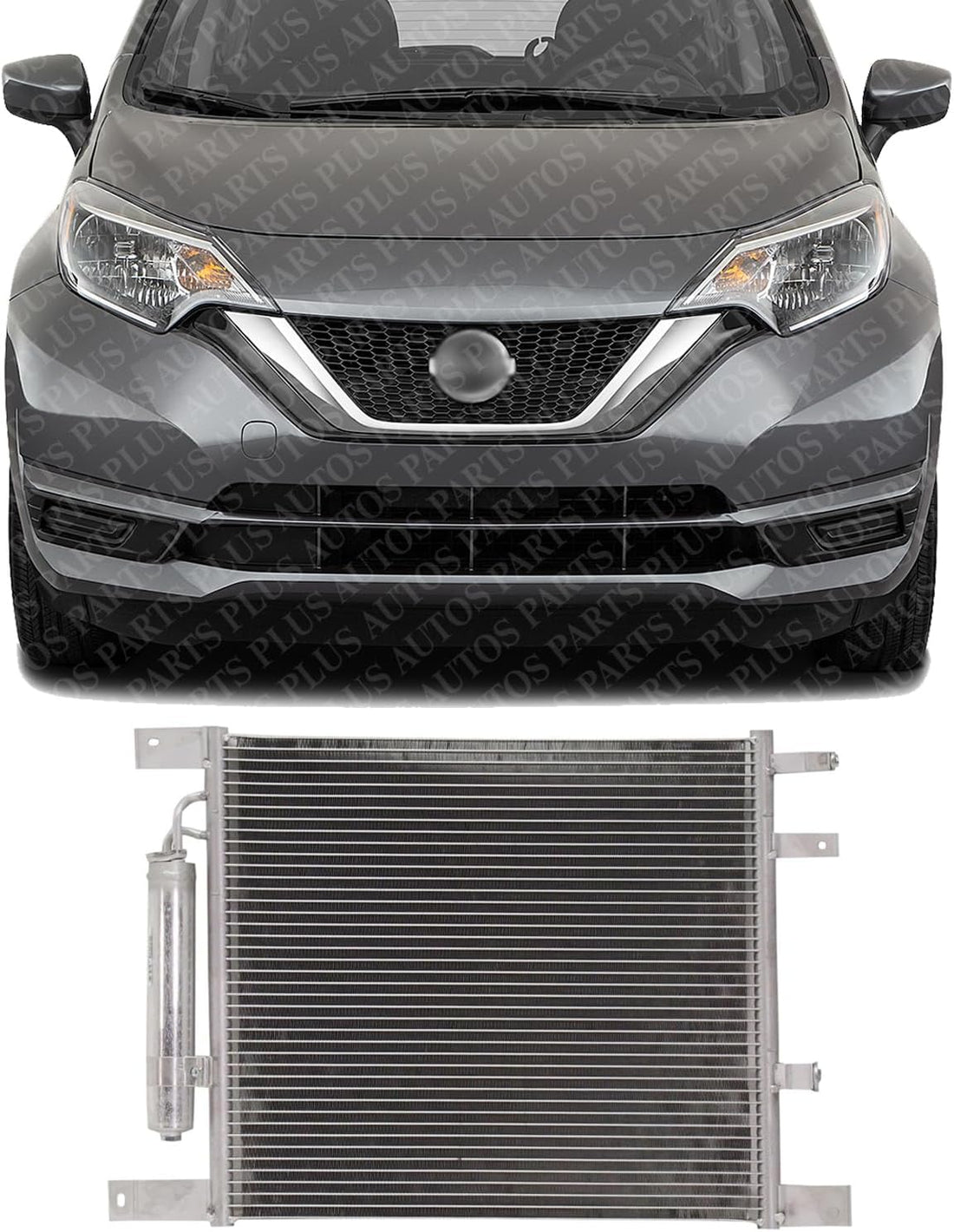 Front AC Condenser Aluminum Core Direct Replacement Compatible With 2012-2019 Nissan Versa / 2014-2019 Note NI3030169 921009EK0A