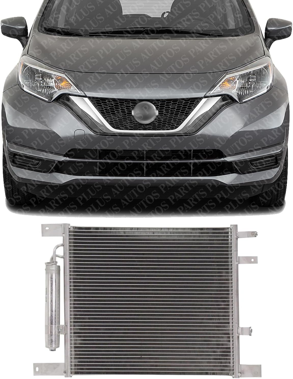 Front AC Condenser Aluminum Core Direct Replacement Compatible With 2012-2019 Nissan Versa / 2014-2019 Note NI3030169 921009EK0A