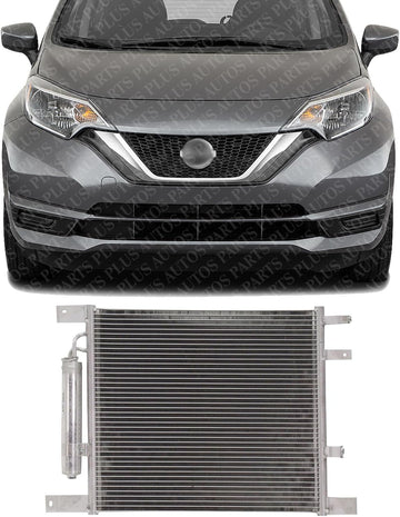 Front AC Condenser Aluminum Core Direct Replacement Compatible With 2012-2019 Nissan Versa / 2014-2019 Note NI3030169 921009EK0A