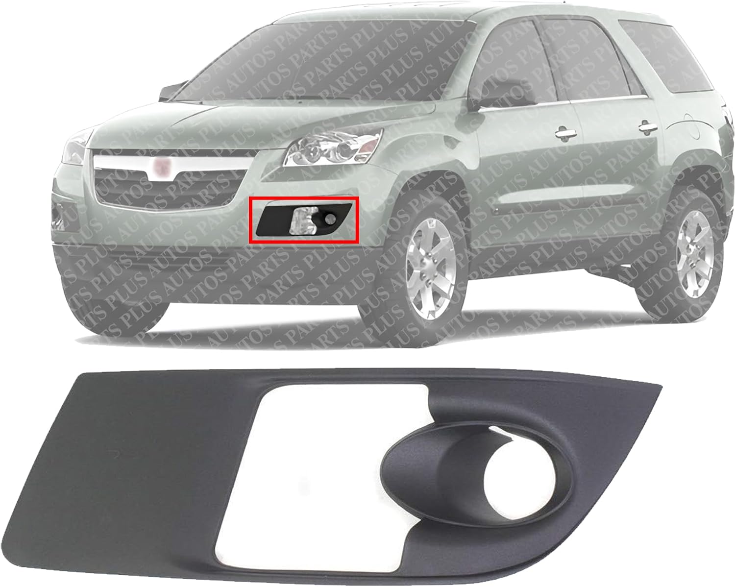 Front Fog Light Molding Primed Left Driver Side Direct Replacement Compatible With 2007-2010 Saturn Outlook GM1038107 15947965