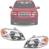 Set Of 2 Head Light Assembly Halogen Right Passenger & Left Driver Side Direct Replacement Compatible With 2007-2011 Chevrolet Aveo 96650525 96650526