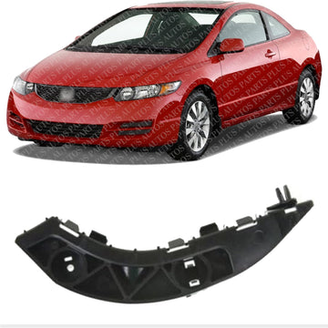 Front Bumper Bracket Left Driver Side Direct Replacement Compatible With 2006-2011 Honda Civic HO1042114 71198SNAA02