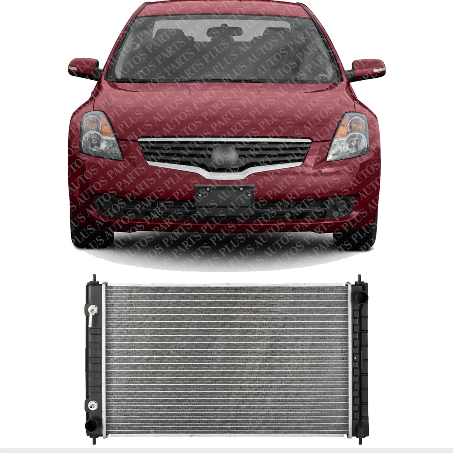 Front Radiator Aluminum Core Direct Replacement Compatible With 2007-2018 Nissan Altima / 2009-2023 Maxima NI3010210 21460ZN50B 21460ZN50A