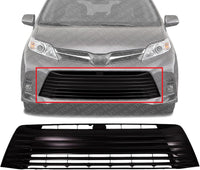 Front Bumper Grille Primed Plastic Direct Replacement Compatible With 2018-2020 Toyota Sienna TO1036201 5310208010