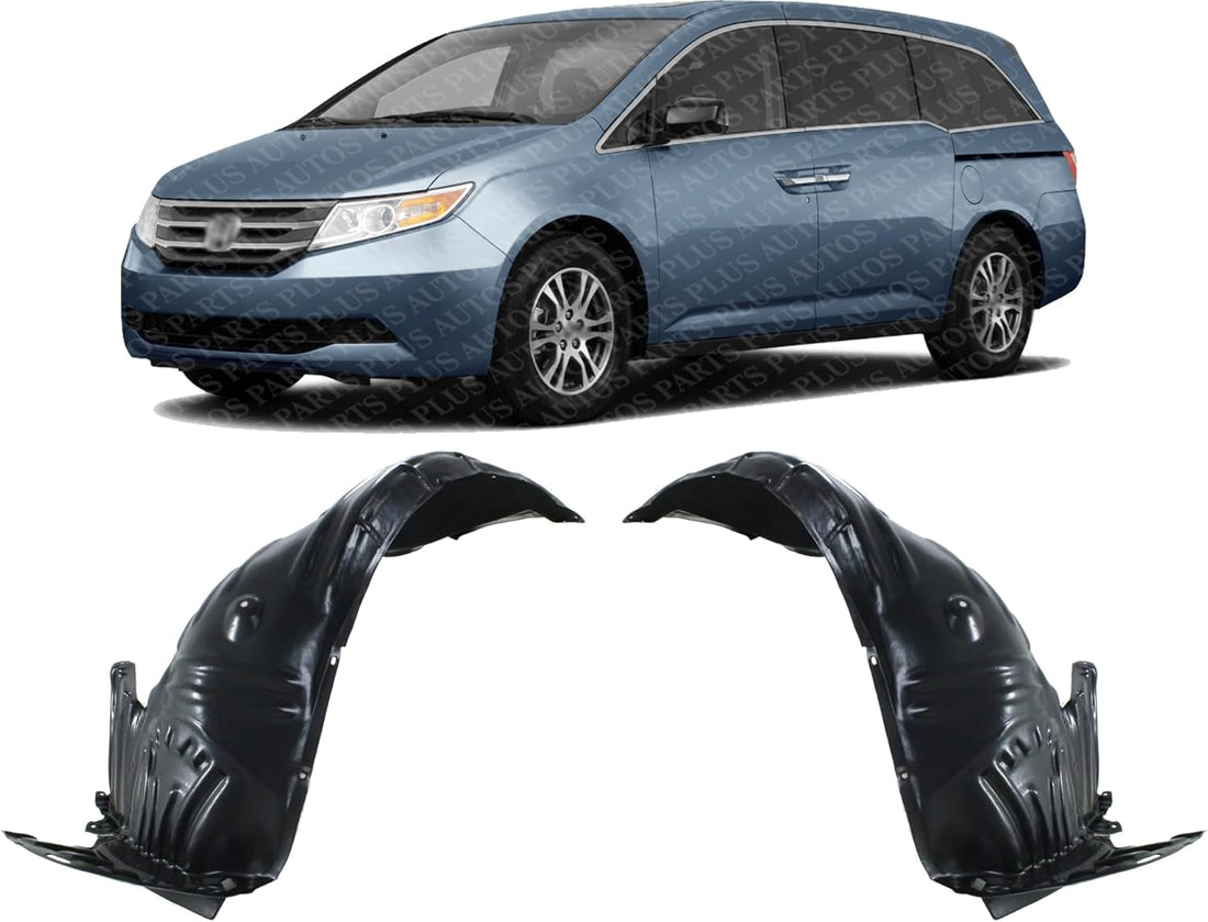 Set Of 2 Front Fender Liner Right Passenger & Left Driver Side Direct Replacement Compatible With 2011-2013 Honda Odyssey HO1249141 HO1248141 74101TK8A00 74151TK8A00 Visit the AUTOS PARTS PLUS Store