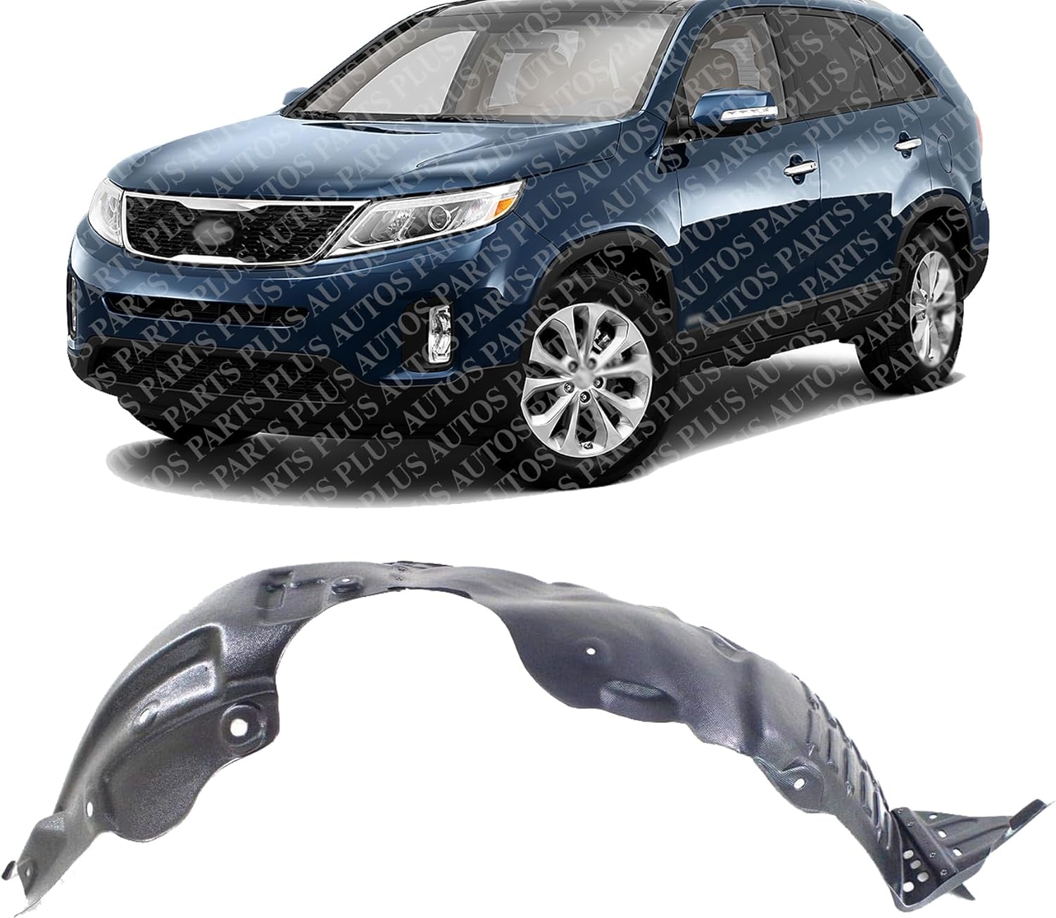 Front Fender Liner Left Driver Side Direct Replacement Compatible With 2014-2015 Kia Sorento KI1248138 868101U500