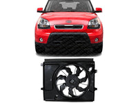 Front Radiator Fan Assembly with Resistor Direct Replacement Compatible with 2010-2013 Kia Soul KI3115134 253802K600 25380B2000