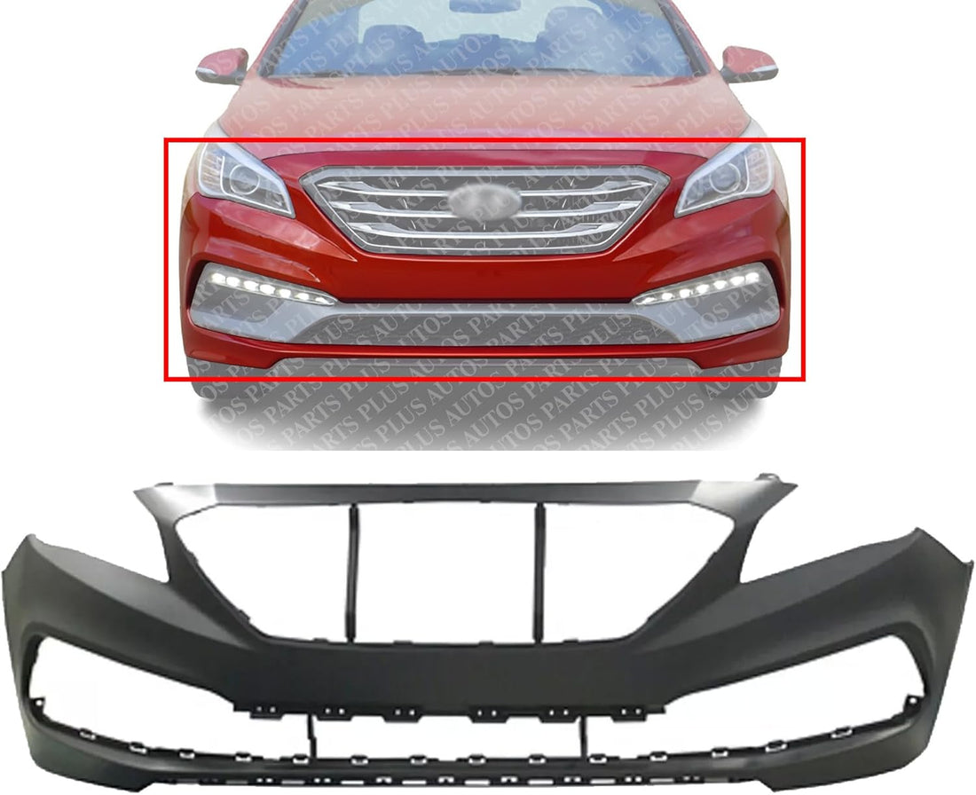 AUTOS PARTS PLUS Front Bumper Cover Primed Direct Replacement Compatible With 2015-2017 Hyundai Sonata HY1000211 86511C2300