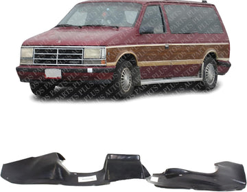 Front Fender Liner Left Driver Side Direct Replacement Compatible With 1984-1995 Chrysler Town & Country/Dodge Caravan CH1250113 4673345