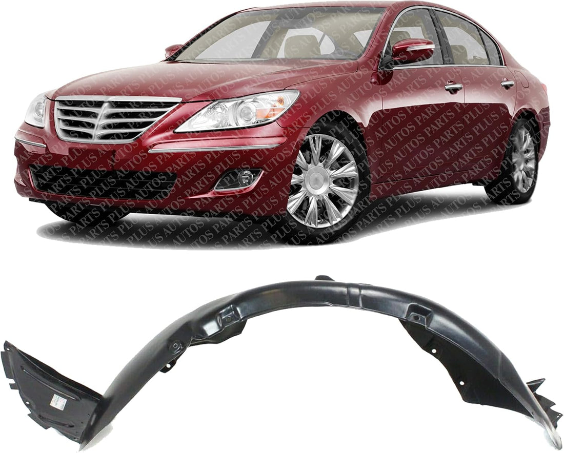 Front Fender Liner Left Driver Side Direct Replacement Compatible With 2009 Hyundai Genesis HY1248117 868113M000