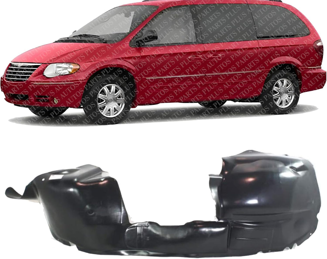 Front Fender Liner Left Driver Side Direct Replacement Compatible With 2001-2003 Dodge Caravan / 2004-2007 Chrysler Town & Country CH1248113 4857223AB