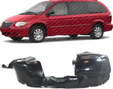 Front Fender Liner Left Driver Side Direct Replacement Compatible With 2001-2003 Dodge Caravan / 2004-2007 Chrysler Town & Country CH1248113 4857223AB