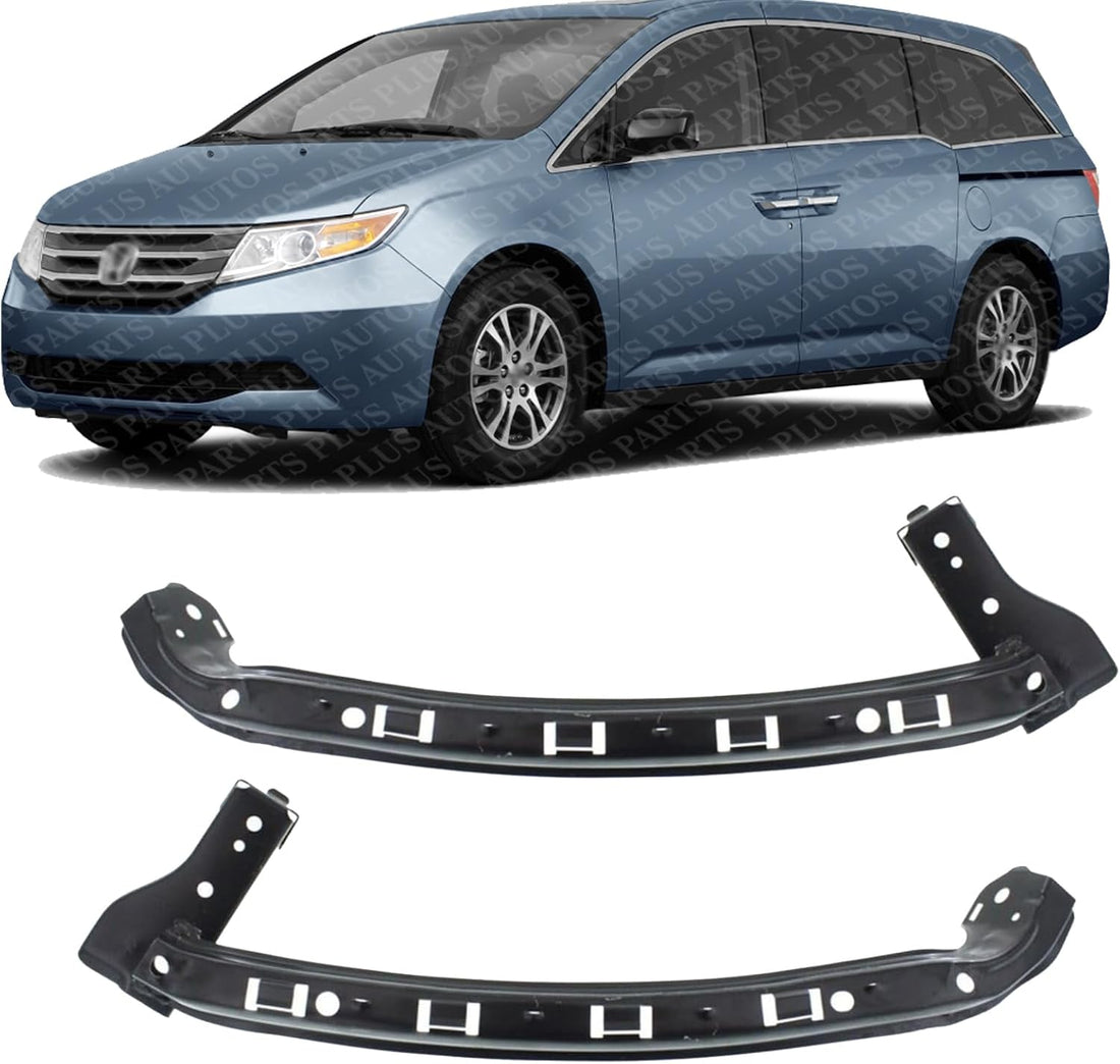 Set Of 2 Front Bumper Corner Beam Bracket Steel Left Driver & Right Passenger Side Direct Replacement Compatible With 2011-2017 Honda Odyssey HO1043119 HO1042119