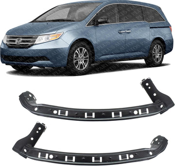 Set Of 2 Front Bumper Corner Beam Bracket Steel Left Driver & Right Passenger Side Direct Replacement Compatible With 2011-2017 Honda Odyssey HO1043119 HO1042119