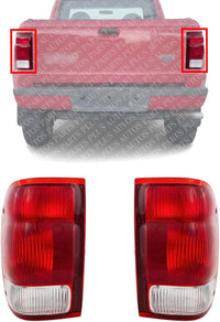 Set Of 2 Tail Light Lens And Housing Right Passenger & Left Driver Side Direct Replacement Compatible With 2000 Ford Ranger FO2801149 FO2800149 YL5Z13404AA YL5Z13405AA