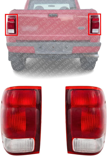 Set Of 2 Tail Light Lens And Housing Right Passenger & Left Driver Side Direct Replacement Compatible With 2000 Ford Ranger FO2801149 FO2800149 YL5Z13404AA YL5Z13405AA