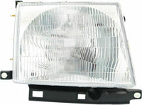 Front Grille Chrome Shell And Primed Insert + Corner Lights + Headlights Assembly Left Driver & Right Passenger Side Direct Replacement Compatible With 1998-2000 Toyota Tacoma