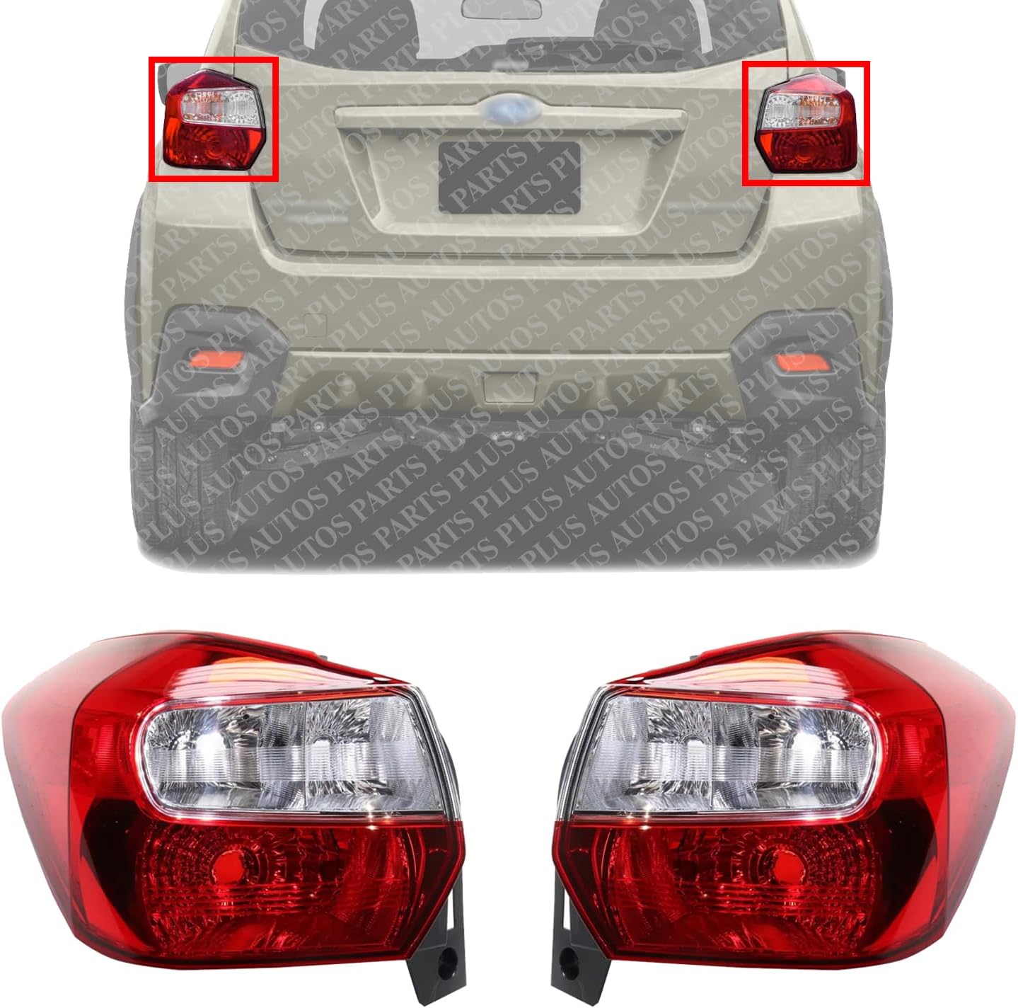 Set of 2 Tail Light Left Driver & Right Passenger side Direct Replacement Compatible With 2012-2016 Subaru Impreza / 2013-2017 XV Crosstrek SU2818104 SU2819104 84912FJ060 84912FJ070