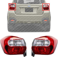 Set of 2 Tail Light Left Driver & Right Passenger side Direct Replacement Compatible With 2012-2016 Subaru Impreza / 2013-2017 XV Crosstrek SU2818104 SU2819104 84912FJ060 84912FJ070