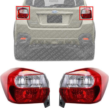Set of 2 Tail Light Left Driver & Right Passenger side Direct Replacement Compatible With 2012-2016 Subaru Impreza / 2013-2017 XV Crosstrek SU2818104 SU2819104 84912FJ060 84912FJ070