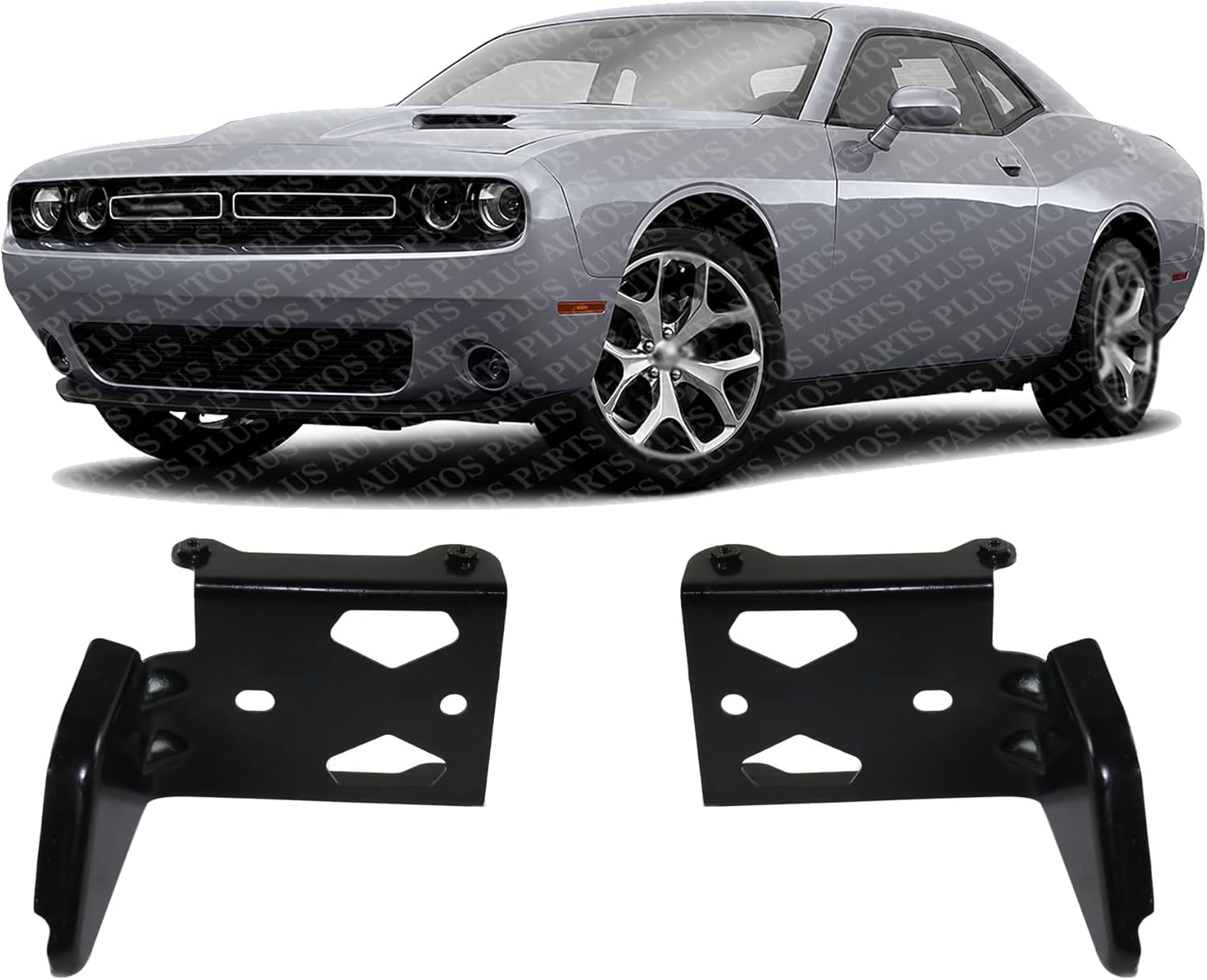 Set of 2 Front Bumper Bracket Right Passenger & Left Driver Side Direct Replacement Compatible with 2015-2022 Dodge Challenger CH1066144 CH1067144 68174979AA 68174978AA