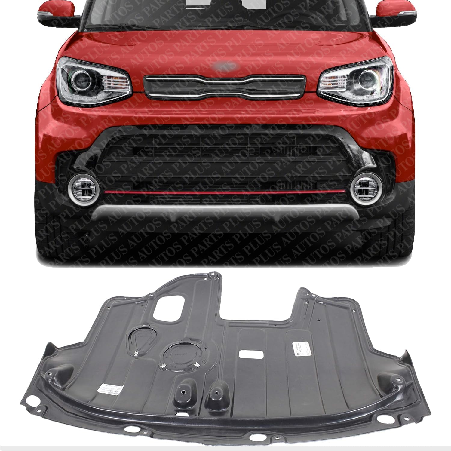 Front Engine Splash Shield Under Cover Direct Replacement Compatible with 2014-2019 Kia Soul KI1228146 29110B2200