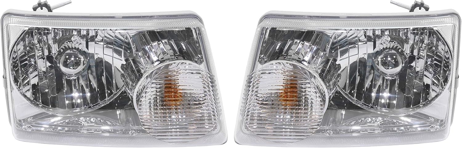 Set Of 2 Front Head Light Assembly Left Driver & Right Passenger Side Direct Replacement Compatible With 2001-2011 Ford Ranger FO2502173 FO2503173 6L5Z13008AA 6L5Z13008BA