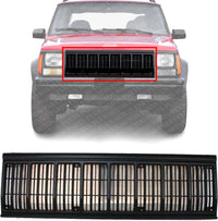 Front Grille Primed Shell And Insert Plastic Direct Replacement Compatible With 1991-1996 Jeep Cherokee CH1200176 55034046