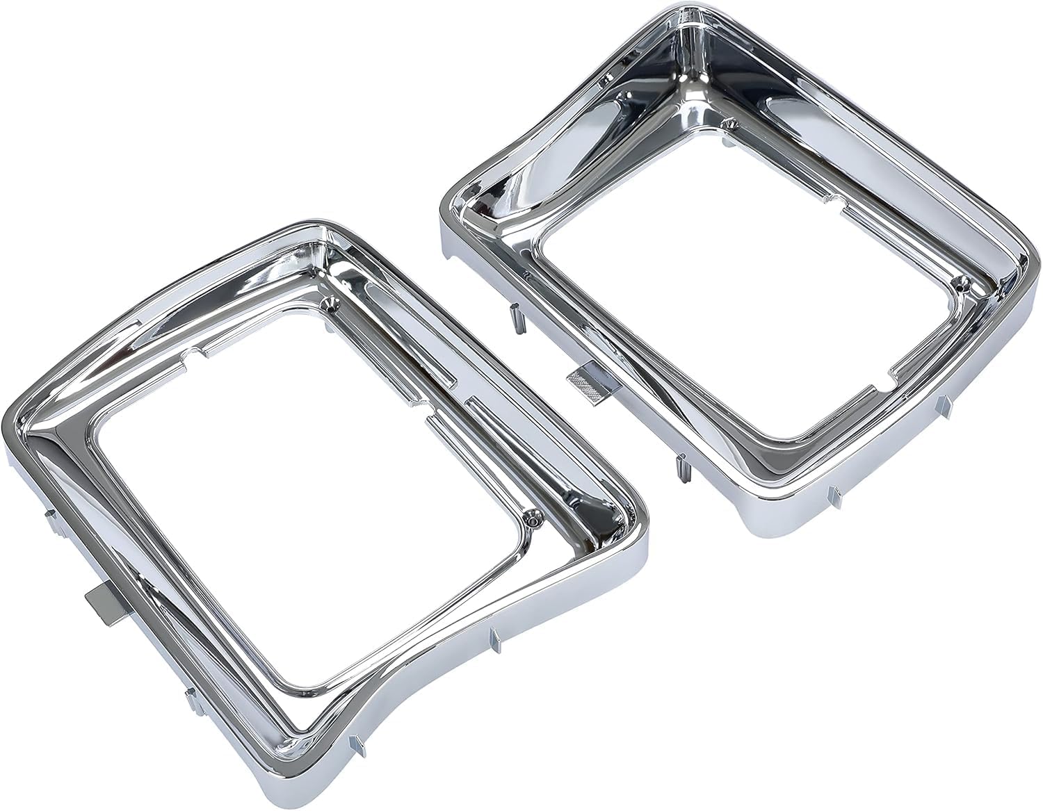 Set Of 2 Front Head Light Door Bezel Chrome Left Driver & Right Passenger Side Direct Replacement Compatible With 1978-1979 Ford F- Series FO2513115 FO2512114 D8TZ13064E D8TZ13064F