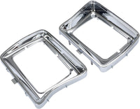 Set Of 2 Front Head Light Door Bezel Chrome Left Driver & Right Passenger Side Direct Replacement Compatible With 1978-1979 Ford F- Series FO2513115 FO2512114 D8TZ13064E D8TZ13064F