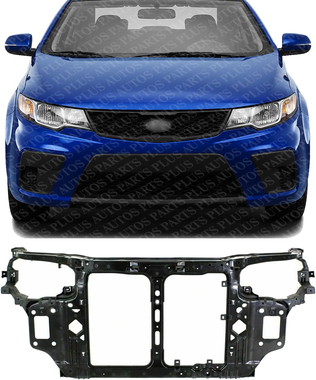 Front Radiator Support Assembly Plastic With Steel Direct Replacement Compatible With 2010-2013 Kia Forte KI1225150 641011M000
