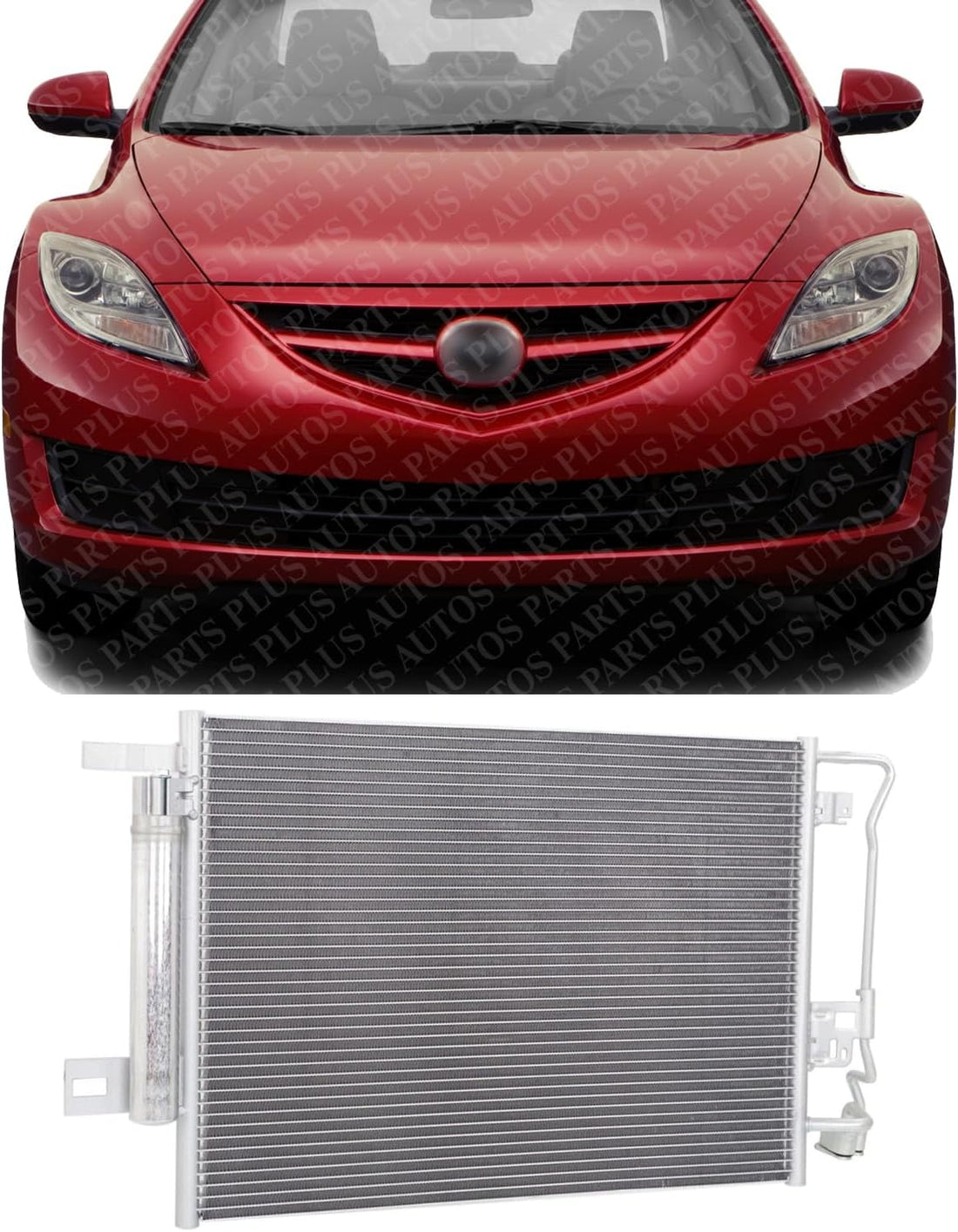Front A/C Condenser Aluminum Core Direct Replacement Compatible With 2009-2010 Mazda 6 MA3030154 GS3L61480B